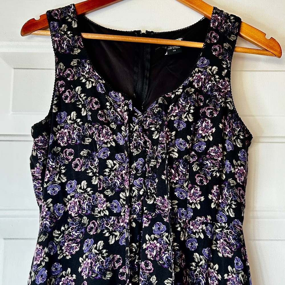 Hot Topic Goth Black Floral Hi-Low Dress *Size L